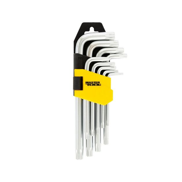 Ключі TORX MASTERTOOL CrV Т10/Т50 55/133 мм набір 9 шт 75-0960, фото , зображення 2 | SNABZHENIE.com.ua