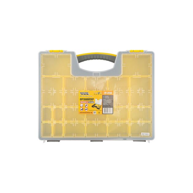 Органайзер MASTERTOOL с ручкой, 19 секций, 420х335х62 мм, фото  | SNABZHENIE.com.ua