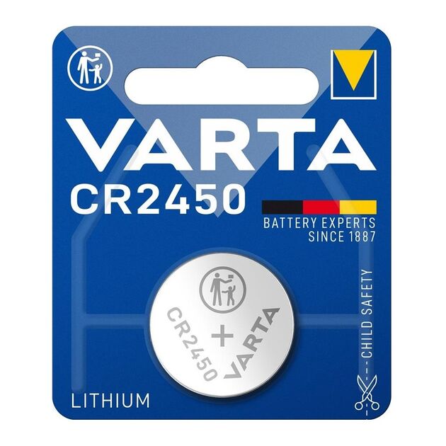 Батарейка Varta літієва CR2450 блістер, 1 шт, фото , зображення 2 | SNABZHENIE.com.ua