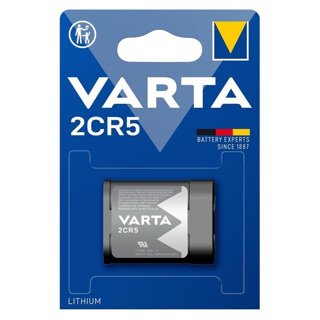 Батарейка Varta літієва 2CR5 блістер, 1 шт, фото , зображення 2 | SNABZHENIE.com.ua