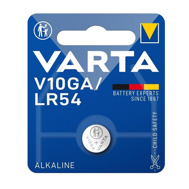 Батарейка Varta лужна  V10 GA (LR54) блістер, 1 шт, фото , зображення 2 | SNABZHENIE.com.ua