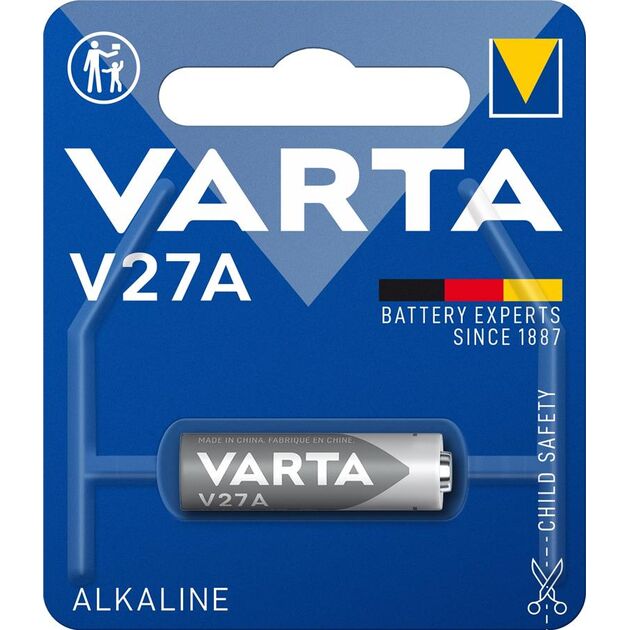 Батарейка Varta лужна V27 A (MN27, 27А, GP27A, L828) блістер, 1 шт, фото  | SNABZHENIE.com.ua