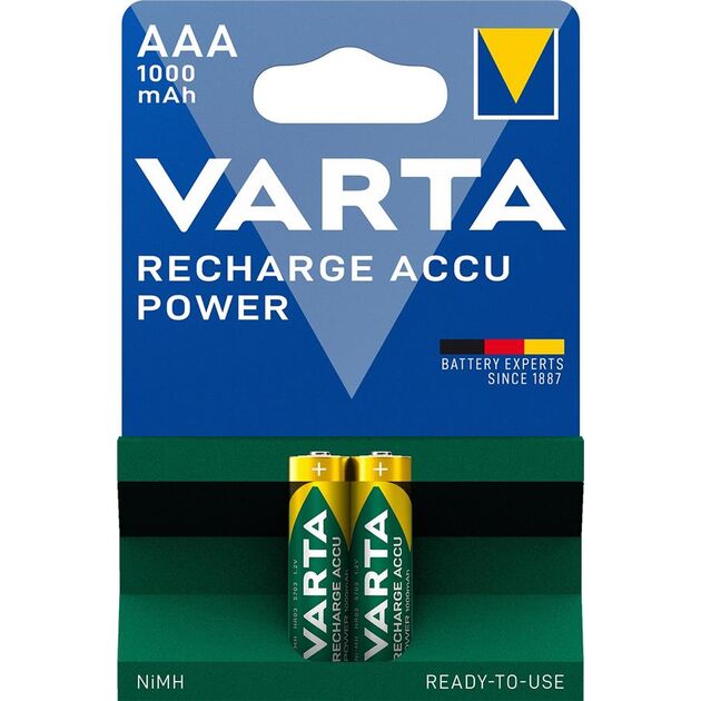 Акумулятор Varta NI-MH Power AAA 1000мА•г, 2шт, фото  | SNABZHENIE.com.ua