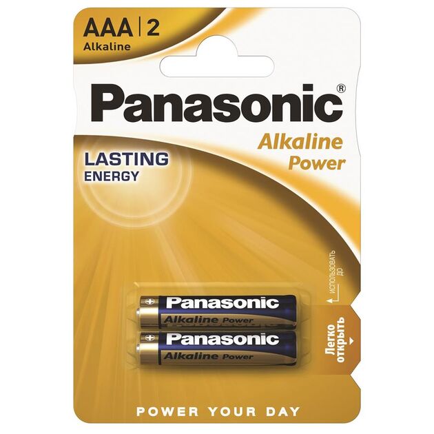 Батарейка Panasonic ALKALINE POWER лужна AAA блістер, 2 шт., фото , зображення 2 | SNABZHENIE.com.ua