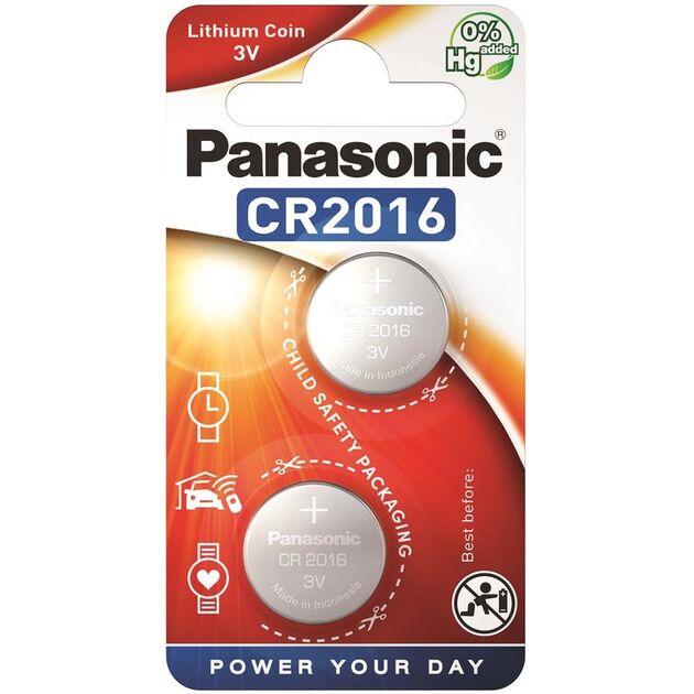Батарейка Panasonic літієва CR2016 блістер, 2 шт., фото  | SNABZHENIE.com.ua