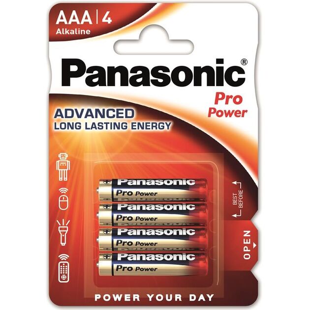 Батарейка Panasonic PRO POWER  лужна AAA блістер, 4 шт., фото  | SNABZHENIE.com.ua