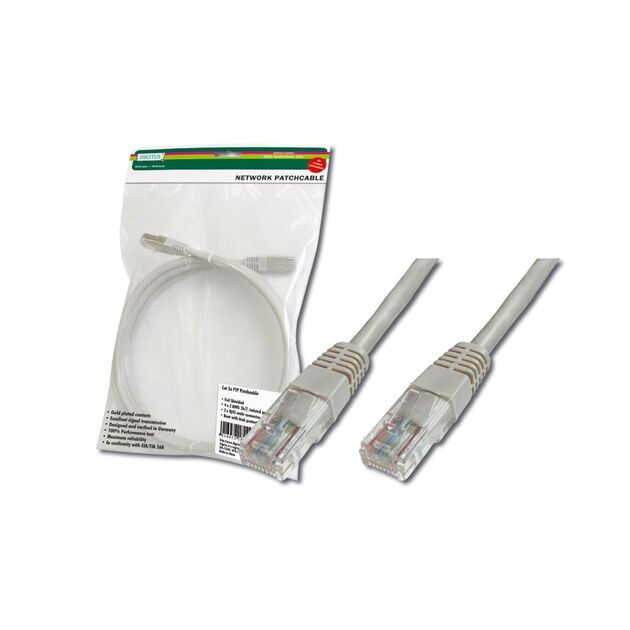 Патч-корд DIGITUS САТ 5e UTP, 1м, AWG 26/7, Cu, PVC, сірий, фото , зображення 2 | SNABZHENIE.com.ua