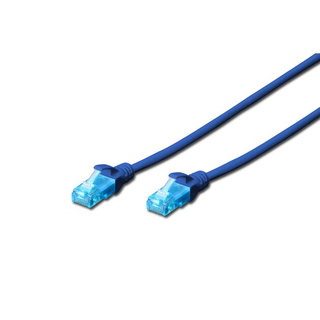 Патч-корд DIGITUS CAT 5e UTP, 0.5м, AWG 26/7, Cu, PVC, синій, фото , зображення 2 | SNABZHENIE.com.ua