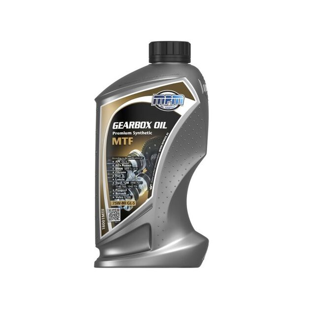 Олива трансмісійна MPM Premium Synthetic MTF 75W-80 GL-5 1л (18001MTF), фото , зображення 2 | SNABZHENIE.com.ua