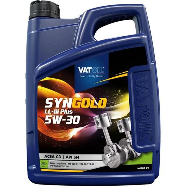 Олива моторна VATOIL SynGold LL-III Plus 5W-30 5л (10-5 LONGL III) (50642), фото , зображення 2 | SNABZHENIE.com.ua