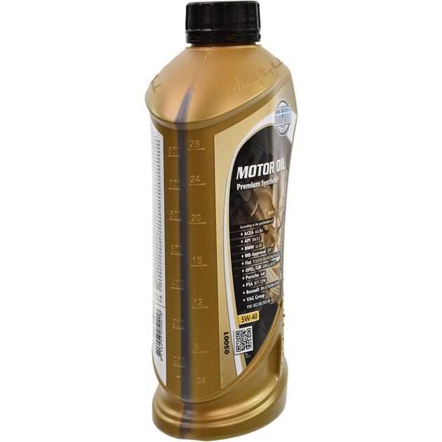 Олива моторна MPM Premium Synthetic 5W-40 1л (05001), фото , зображення 3 | SNABZHENIE.com.ua