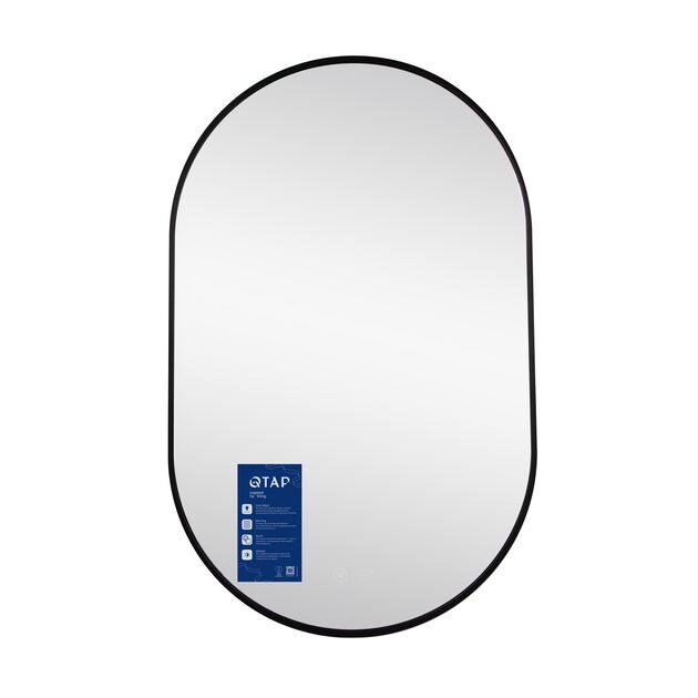 Зеркало Qtap Scorpio (SC1) с LED-подсветкой Touch, с антизапотеванием, с диммером, рег. темп. цвета (3000-6500K) Black QTSC500800, фото , зображення 2 | SNABZHENIE.com.ua