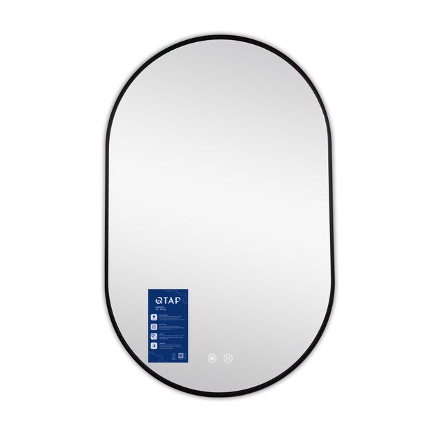 Зеркало Qtap Scorpio (SC1) с LED-подсветкой Touch, с антизапотеванием, с диммером, рег. темп. цвета (3000-6500K) Black QTSC500800, фото , зображення 3 | SNABZHENIE.com.ua