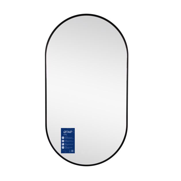 Зеркало Qtap Scorpio (SC1) с LED-подсветкой Touch, с антизапотеванием, с диммером, рег. темп. цвета (3000-6500K) Black QTSC500900, фото , зображення 2 | SNABZHENIE.com.ua