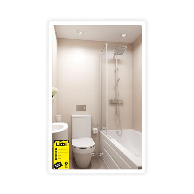 Зеркало Lidz Orion (OR2) 500х800 с LED-подсветкой Touch, с антизапотеванием, с диммером, рег. яркости LDOR50080049291, фото  | SNABZHENIE.com.ua