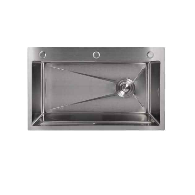 Мойка для кухни интегрированная Lidz Handmade H7545 Brushed Steel 3,0/1,0 мм LDH7545BRU49457, фото , зображення 3 | SNABZHENIE.com.ua