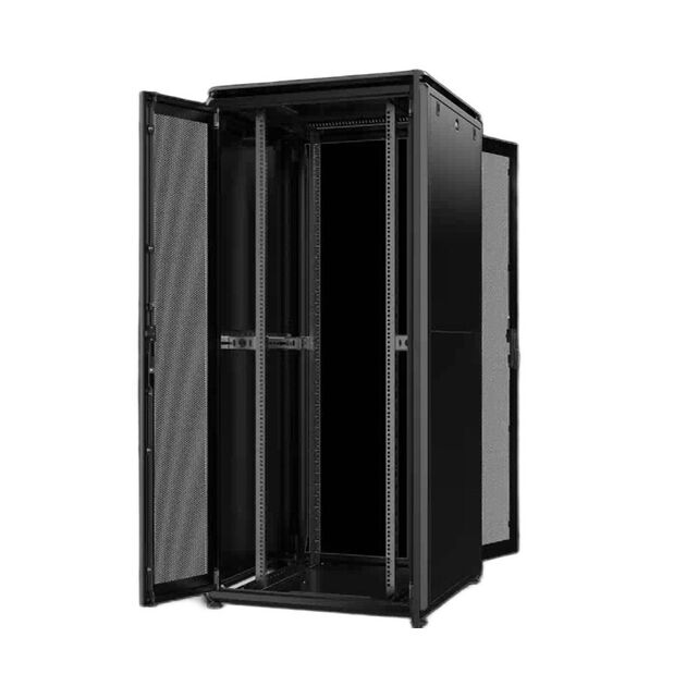 Шафа MIRSAN 19", 42U, GTN, перфоровані двері, 800x800 мм, максимально 1000 кг, чорна, фото  | SNABZHENIE.com.ua