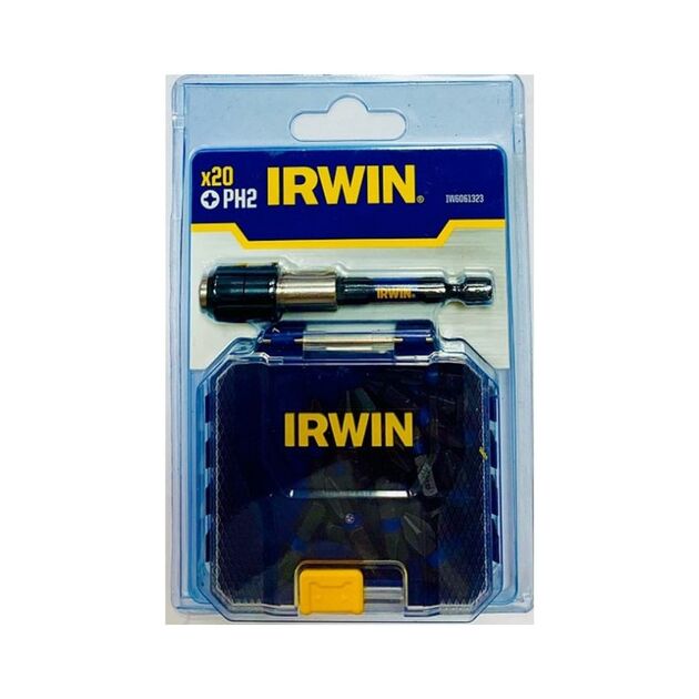 Бита IMPACT PRO 1/4"/25мм PH2 20шт + держатель, IRWIN, фото  | SNABZHENIE.com.ua