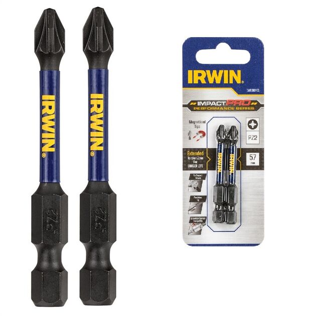 Бита IMPACT PRO 1/4"/57мм PZ1 2шт, IRWIN, фото  | SNABZHENIE.com.ua