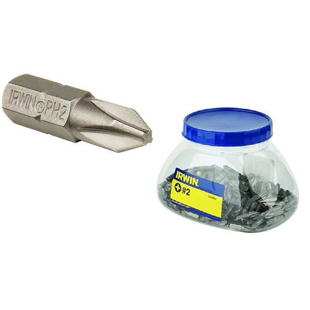 Набір біт 250 шт 1/4 25 мм, Philips PH 2 Grabit Jar, IRWIN, фото  | SNABZHENIE.com.ua