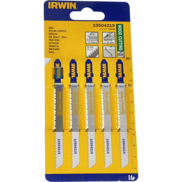 Пилка для лобзика по дереву IRWIN T101B, 5 шт (10504219), фото , изображение 2 | SNABZHENIE.com.ua