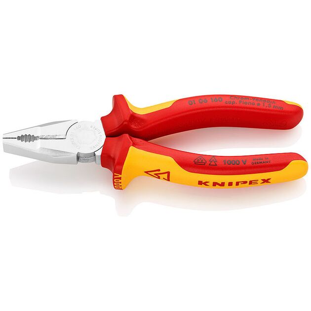 Силовые плоскогубцы хром-ванадиевые KNIPEX 01 06 160, фото  | SNABZHENIE.com.ua