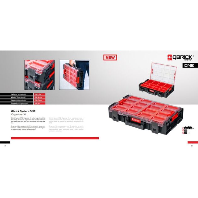 Ящик органайзер QBRICK SYSTEM ONE ORGANIZER XL 582 x 387 x 131, фото , зображення 2 | SNABZHENIE.com.ua