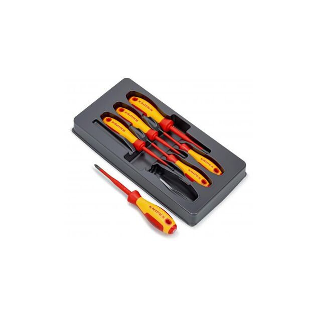 Набір діелектричних викруток з зауженим робочим кінцем KNIPEX 00 20 12 V04, шліц/Phillips/Pozidriv, фото , зображення 2 | SNABZHENIE.com.ua