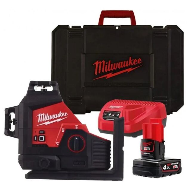 Лазерный нивелир Milwaukee M12 3PL-401C с зелёным лучом 4933478102, фото  | SNABZHENIE.com.ua