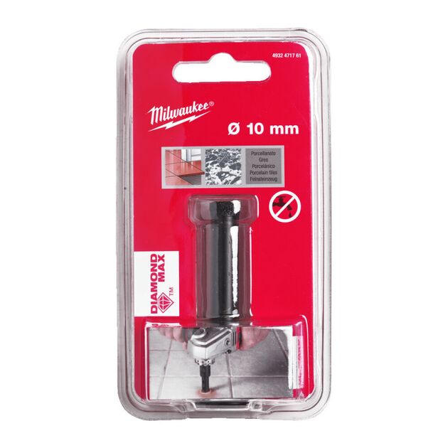 Коронка алмазна Diamond Max MILWAUKEE, 10 мм, фото , зображення 2 | SNABZHENIE.com.ua