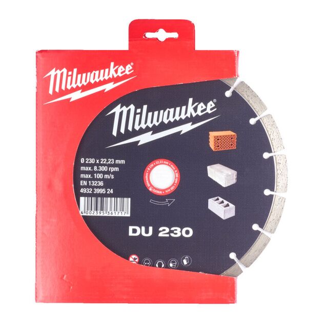Алмазный диск DU 230 для бетона и камня MILWAUKEE, фото  | SNABZHENIE.com.ua