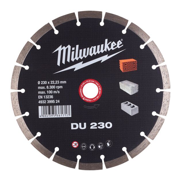 Алмазный диск DU 230 для бетона и камня MILWAUKEE, фото , изображение 2 | SNABZHENIE.com.ua
