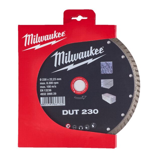Алмазный диск DUT 230 MILWAUKEE для керамики и бетона (чистый рез), фото  | SNABZHENIE.com.ua
