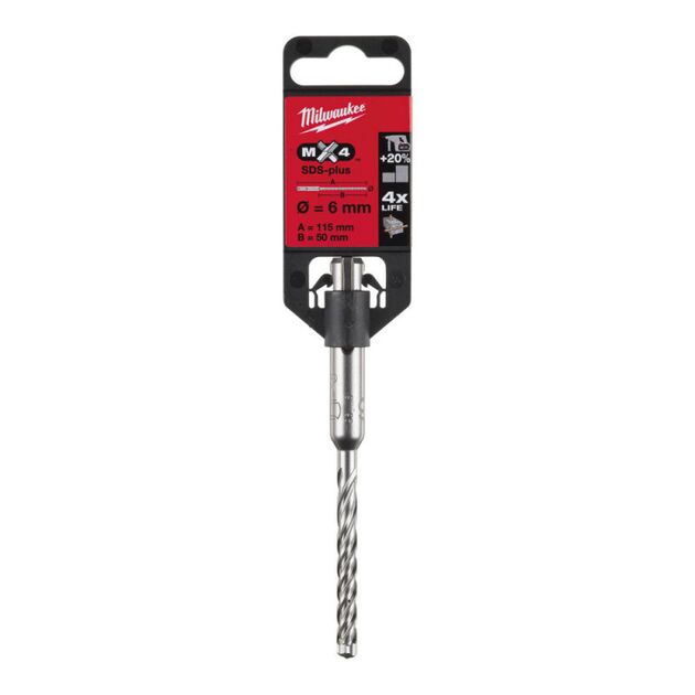 Бур SDS-PLUS MX4 MILWAUKEE, 6,0х115х50мм, фото  | SNABZHENIE.com.ua