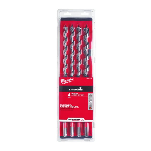Спиральные сверла Milwaukee Impact Linemans, 4 шт., фото , изображение 2 | SNABZHENIE.com.ua