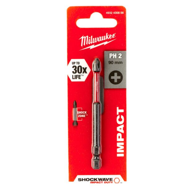Насадка Milwaukee SHOCKWAVE PH2 90мм (1 шт), фото , зображення 2 | SNABZHENIE.com.ua