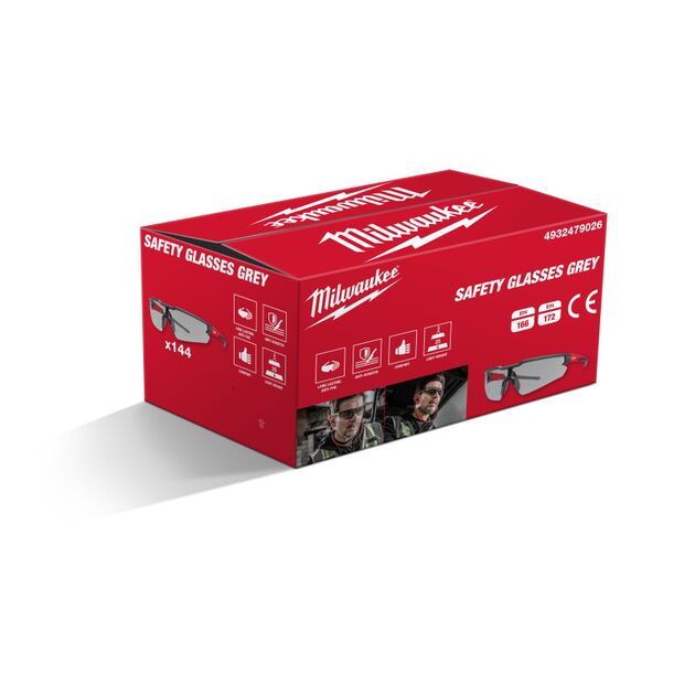 Очки ENHANCED з покриттям AS/AF (Сірі) (Багатоштучна упаковка - 144 пари) MILWAUKEE 4932479026, фото , зображення 3 | SNABZHENIE.com.ua