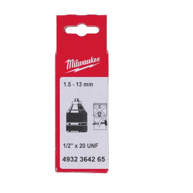 Патрон безключевой MILWAUKEE 1,5-13 1/2х20, фото , изображение 2 | SNABZHENIE.com.ua