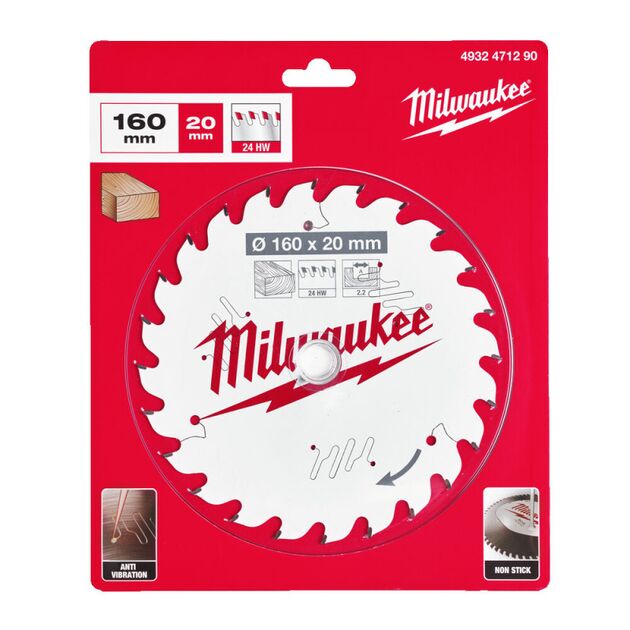 Диск пильный MILWAUKEE, 160x20x2,2мм, 24 зуба, фото  | SNABZHENIE.com.ua