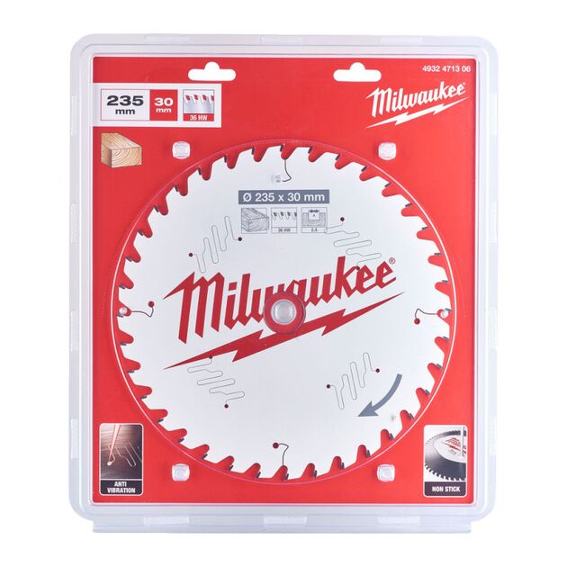 Диск пильний PFTE MILWAUKEE, 235х30х2,4мм, 36 зуб., фото  | SNABZHENIE.com.ua