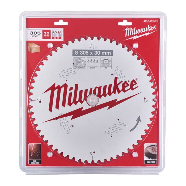 Пила дисковая PFTE MILWAUKEE, 305х30х3,0мм, 60 зубьев, фото  | SNABZHENIE.com.ua