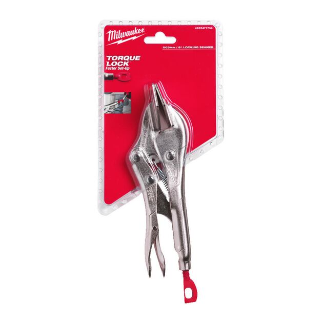 Зажим-струбцина MILWAUKEE TORQUE LOCK 8" (200мм) с плоскими губками, фото , изображение 2 | SNABZHENIE.com.ua
