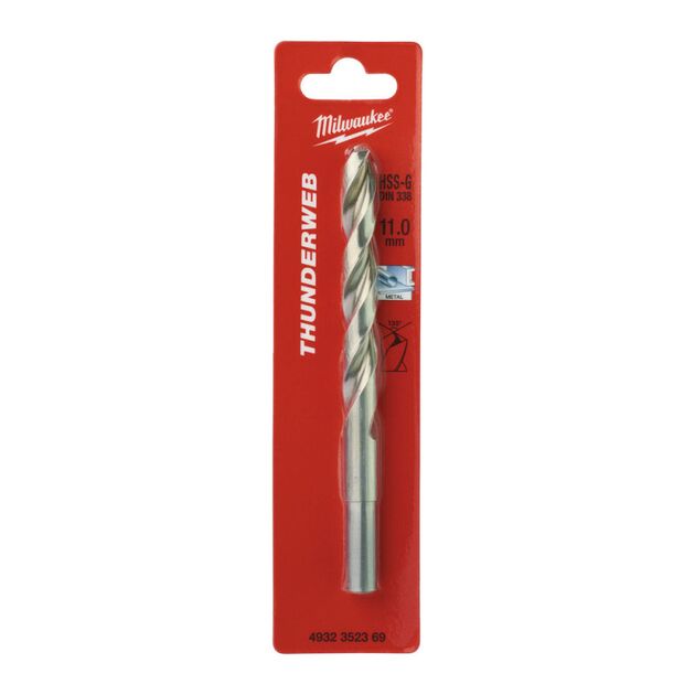 Сверло по металлу THUNDERWEB HSS-G MILWAUKEE DIN338, ?11,0x142мм, фото  | SNABZHENIE.com.ua