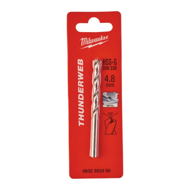 Сверло по металлу THUNDERWEB HSS-G MILWAUKEE DIN338, 4,8x86 мм, фото  | SNABZHENIE.com.ua