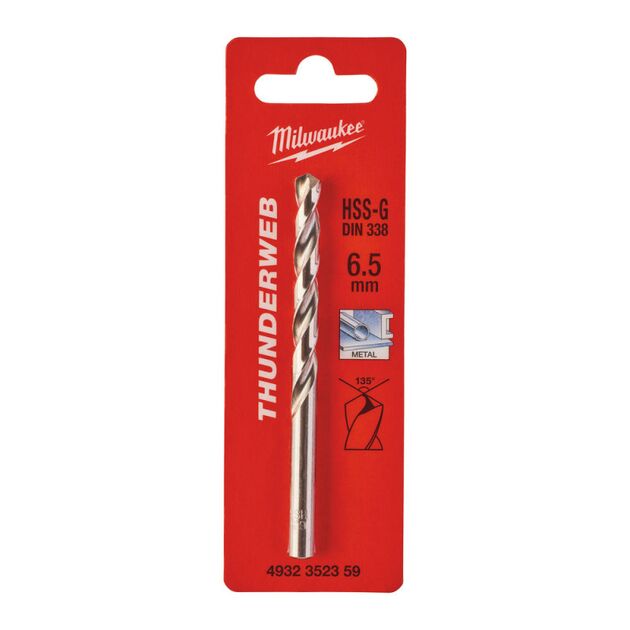 Сверло по металлу HSS-G MILWAUKEE DIN338 6,5x101мм, фото  | SNABZHENIE.com.ua