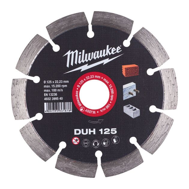 Алмазный диск DUH 125 для бетона и камня MILWAUKEE, фото , изображение 2 | SNABZHENIE.com.ua