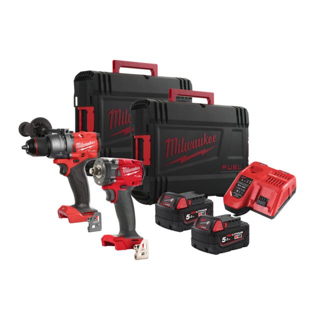 Набір акумуляторних інструментів Milwaukee M18FPP2B3-502X, фото , зображення 3 | SNABZHENIE.com.ua