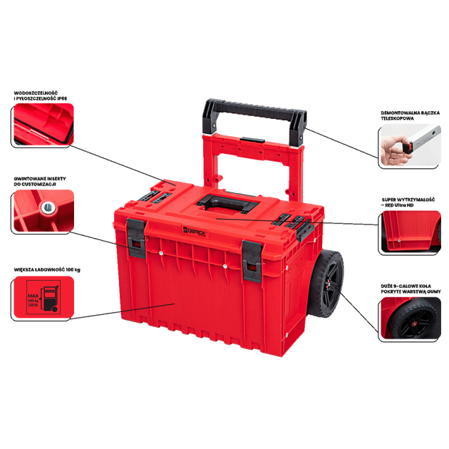 Ящик для инструментов QBRICK SYSTEM ONE Cart 2.0 RED ULTRA HD 641x485x660, фото , изображение 4 | SNABZHENIE.com.ua