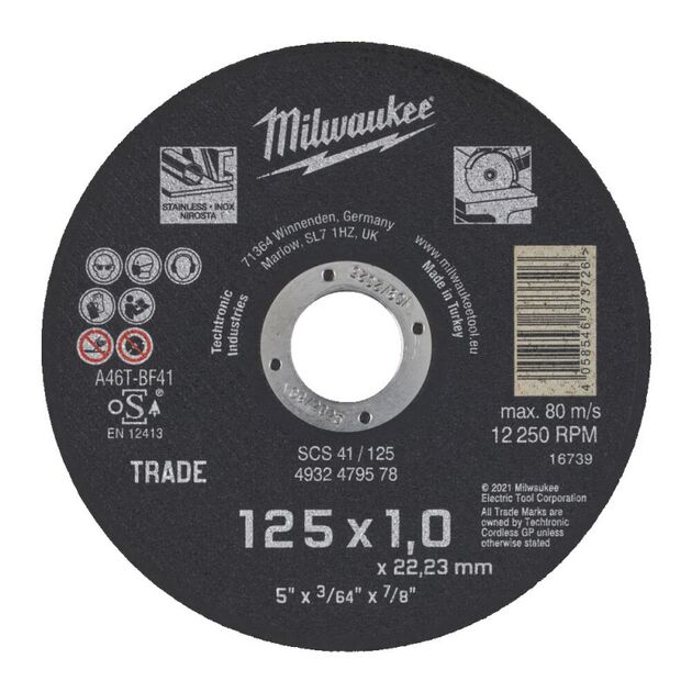 Круг відрізний SCS 41/230х1,9 мм MILWAUKEE, фото , зображення 2 | SNABZHENIE.com.ua