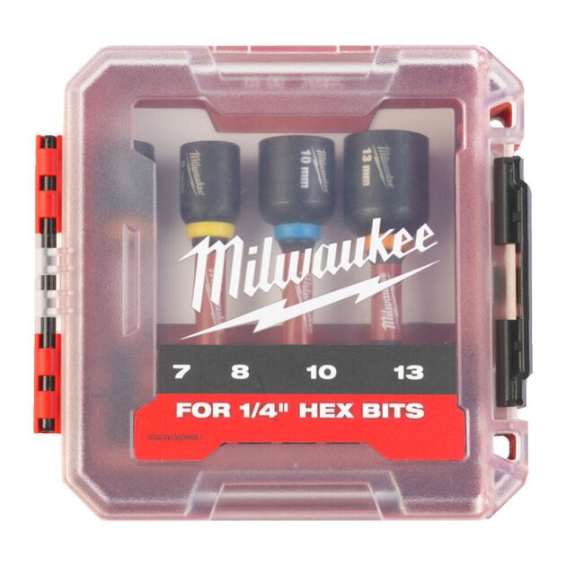 Набор магнитных головок Shockwave 1/4" для ударных работ, 4 шт, фото , изображение 3 | SNABZHENIE.com.ua